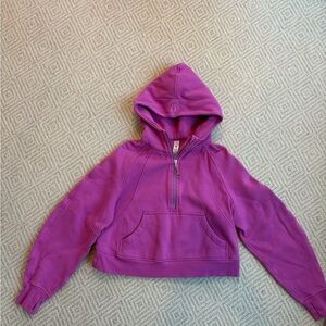 lululemon athletica scuba half zip hoodie, rare bubblegum pink color